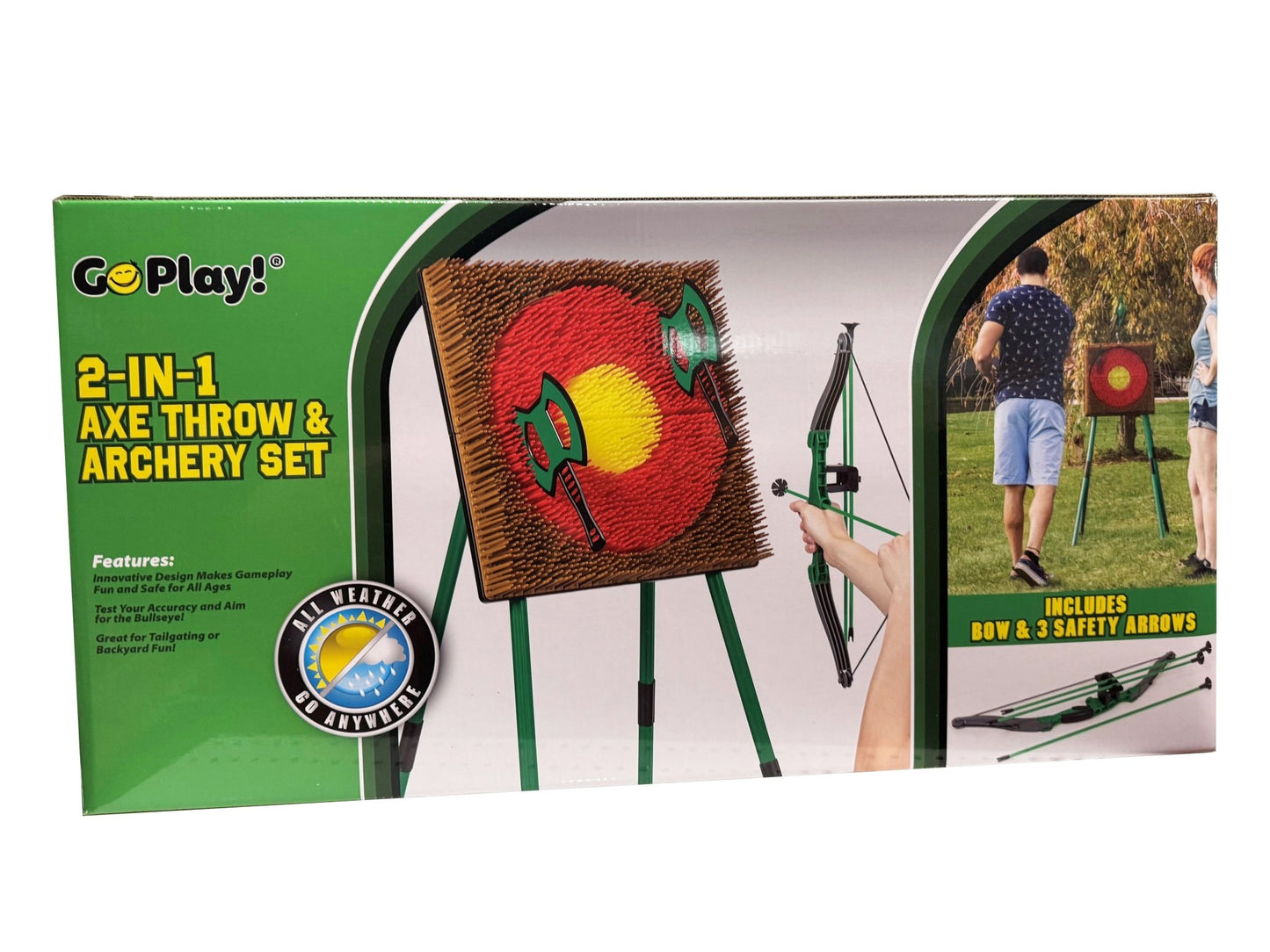 2 in 1 Axe Throw & Archery Set - Go Play!