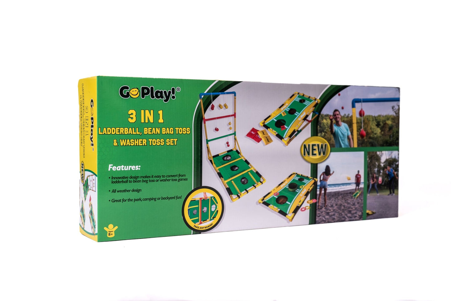 3 in 1 - Ladderball, Bean Bag Toss & Washer Toss Set - Go Play!