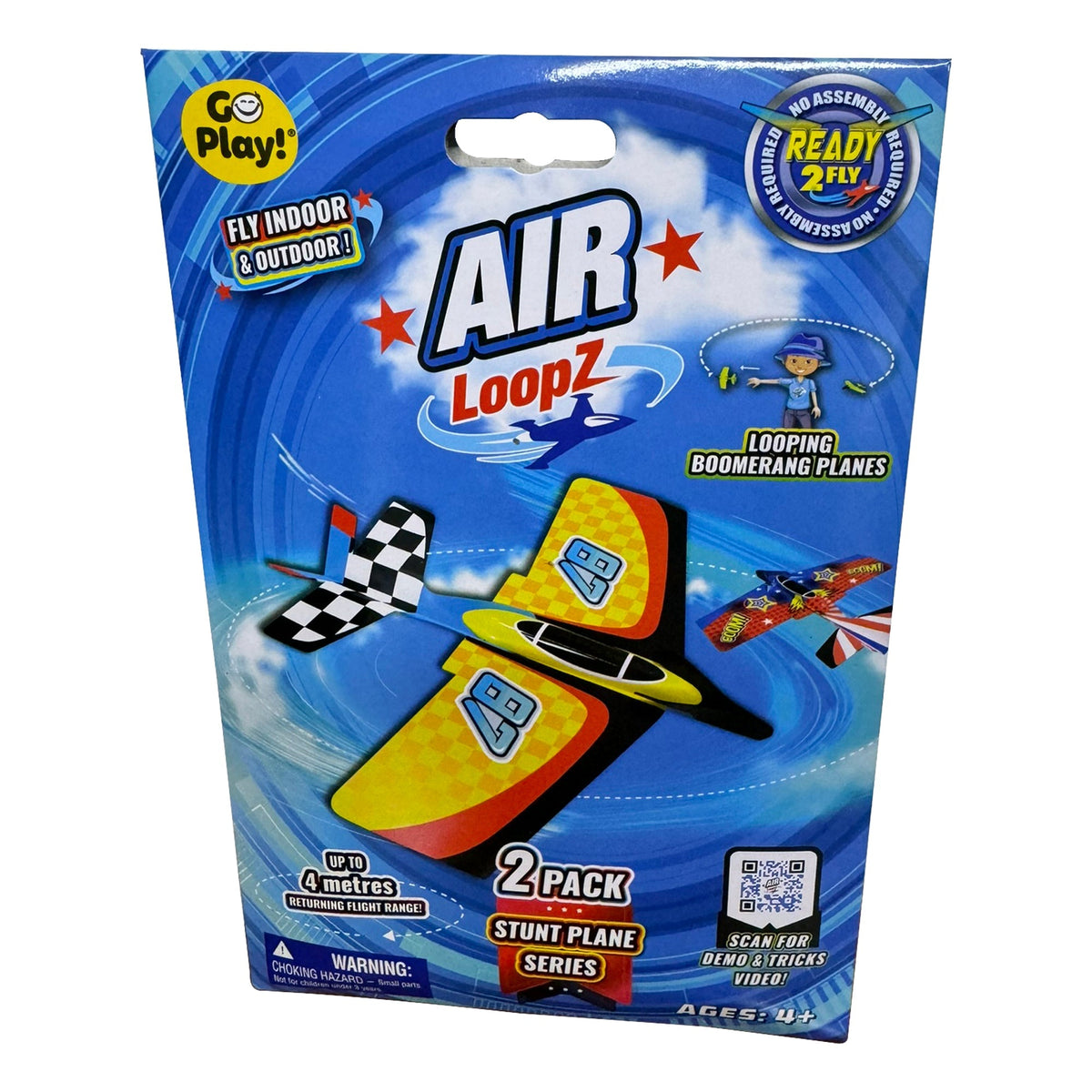Go Play! Air Loopz 2 Pack retail packaging with stunt plane illustrations