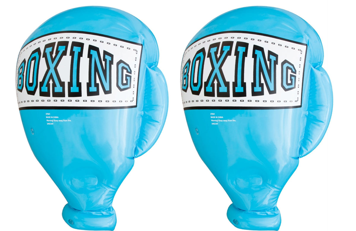 Two light blue inflatable Go Play! Mega Boxing Gloves