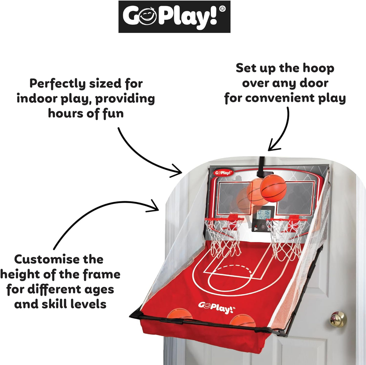 Go Play! Over the door 2 Shot Basketball  selling points
