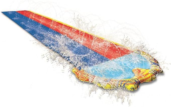 Colorful Go Play! Splash Sprint Racing Slide with water splashes on a white background